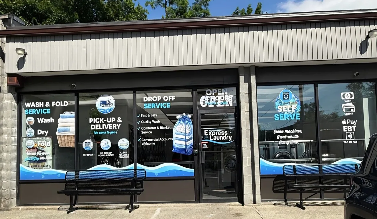 Poughkeepsie Express Laundry storefront at 262 Hooker Ave
